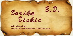 Borika Diskić vizit kartica